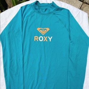 Roxy women rashguard turquoise long sleeve 8